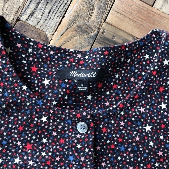 Madewell Starry Night Ruffle Hem Top. Size Small - Picture 4 of 9